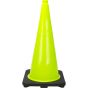28" Premium PVC Traffic Cone, High-Visibility Lime Green