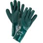 70-mil PVC Double Dipped Green Gloves, Cotton Lined, 12-inch