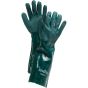 70-mil PVC Double Dipped Green Gloves, Cotton Lined, 18-inch