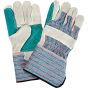 Double Palm Split Cowhide Fitter Gloves, Cotton Lined, Large