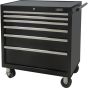 6-Drawer Industrial Tool Cart, 39" W, Black Steel
