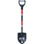 Heavy-Duty Round Point Shovel, 12-Gauge Carbon Steel Blade