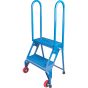 2-Step Portable Folding Ladder, 20" High, Perforated Steel