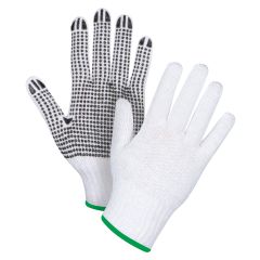 Dotted String Knit Gloves, Poly/Cotton, Single Sided, 7 Gauge, Medium — Size: Medium, Shell Material: Poly/Cotton, Coating: S