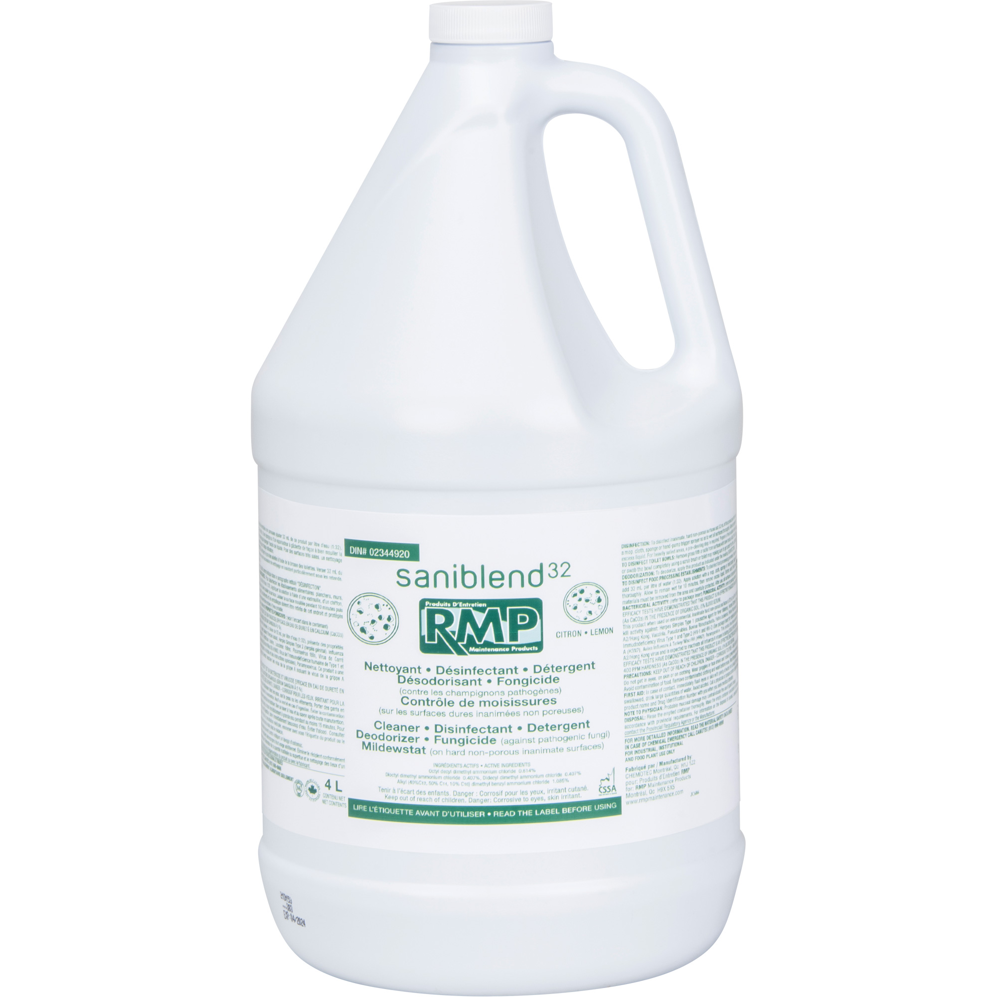 Désinfectant et nettoyant, 4 L, Cruche