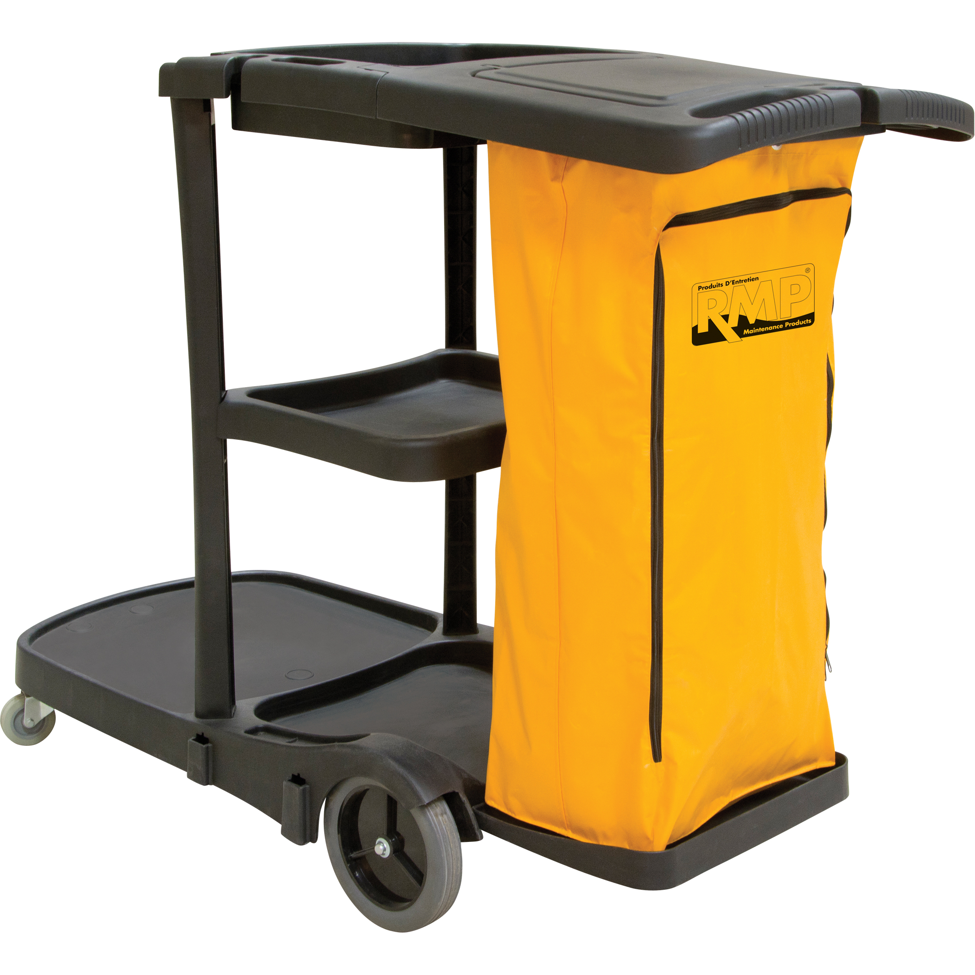 Commercial Janitorial Cleaning Cart with Storage & Wheels