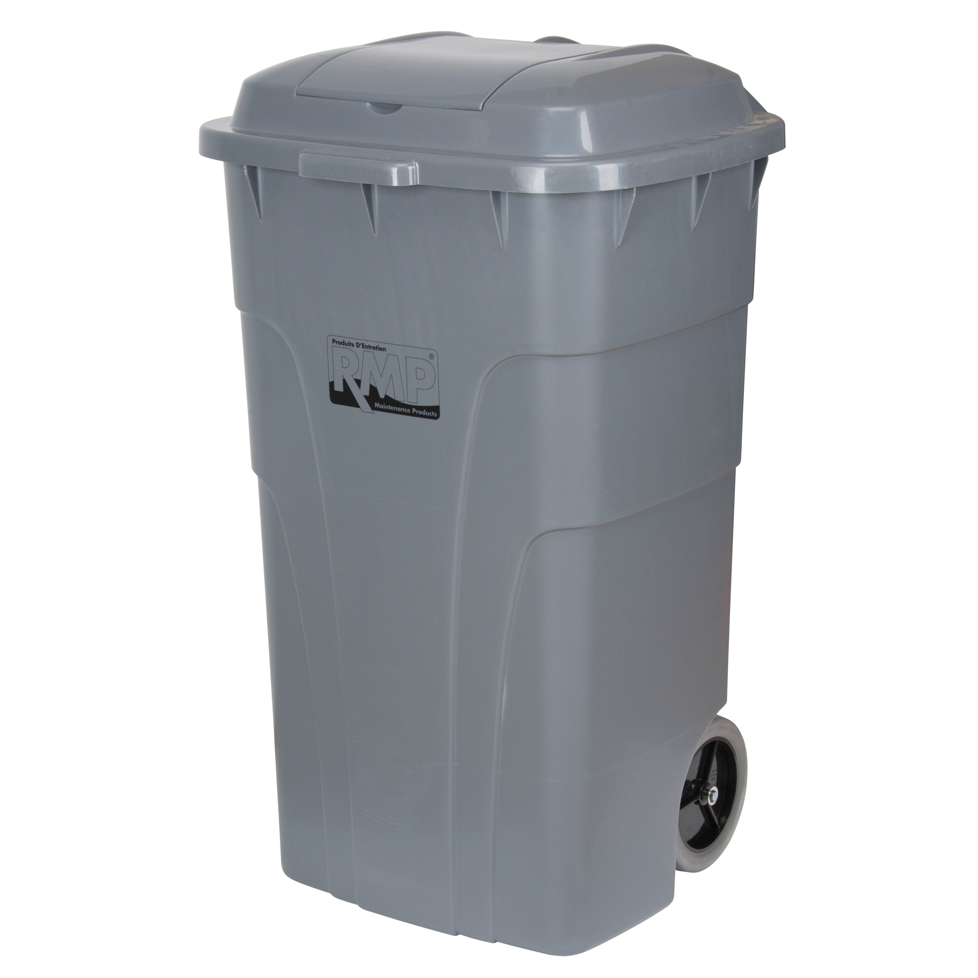 Bac à ordures roulant en polyéthylène de 65 gal. US avec roues
