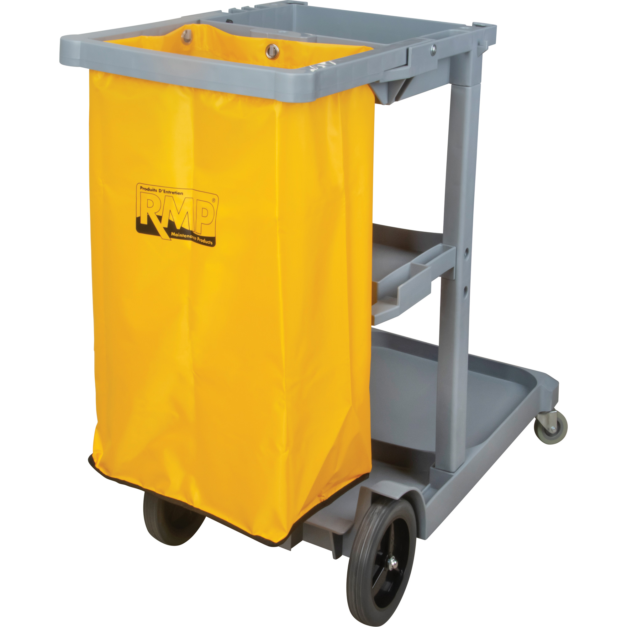 Janitor Cart with Mop Bucket Shelf & Tool Holders