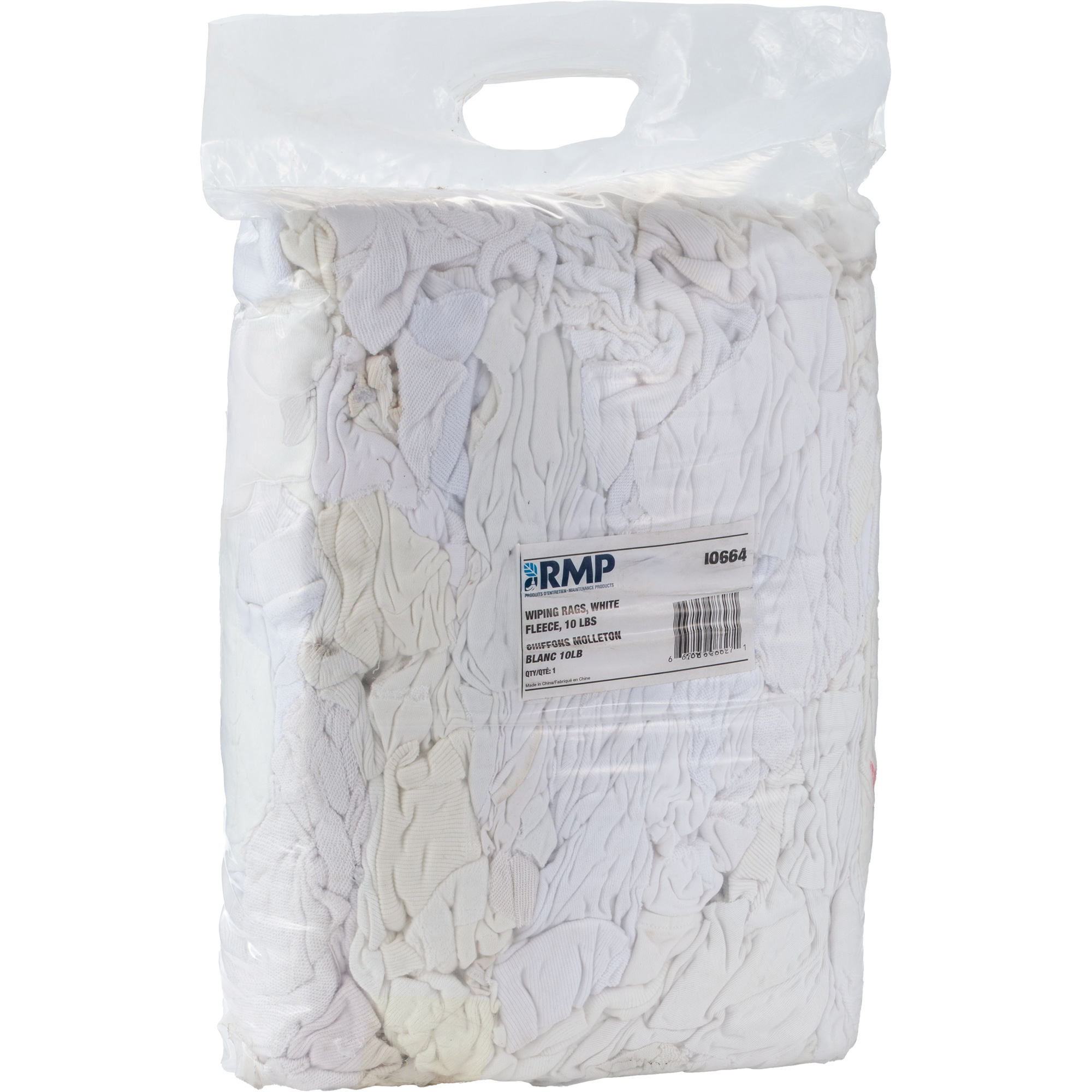 Chiffons en molleton, Blanc, 10 lb