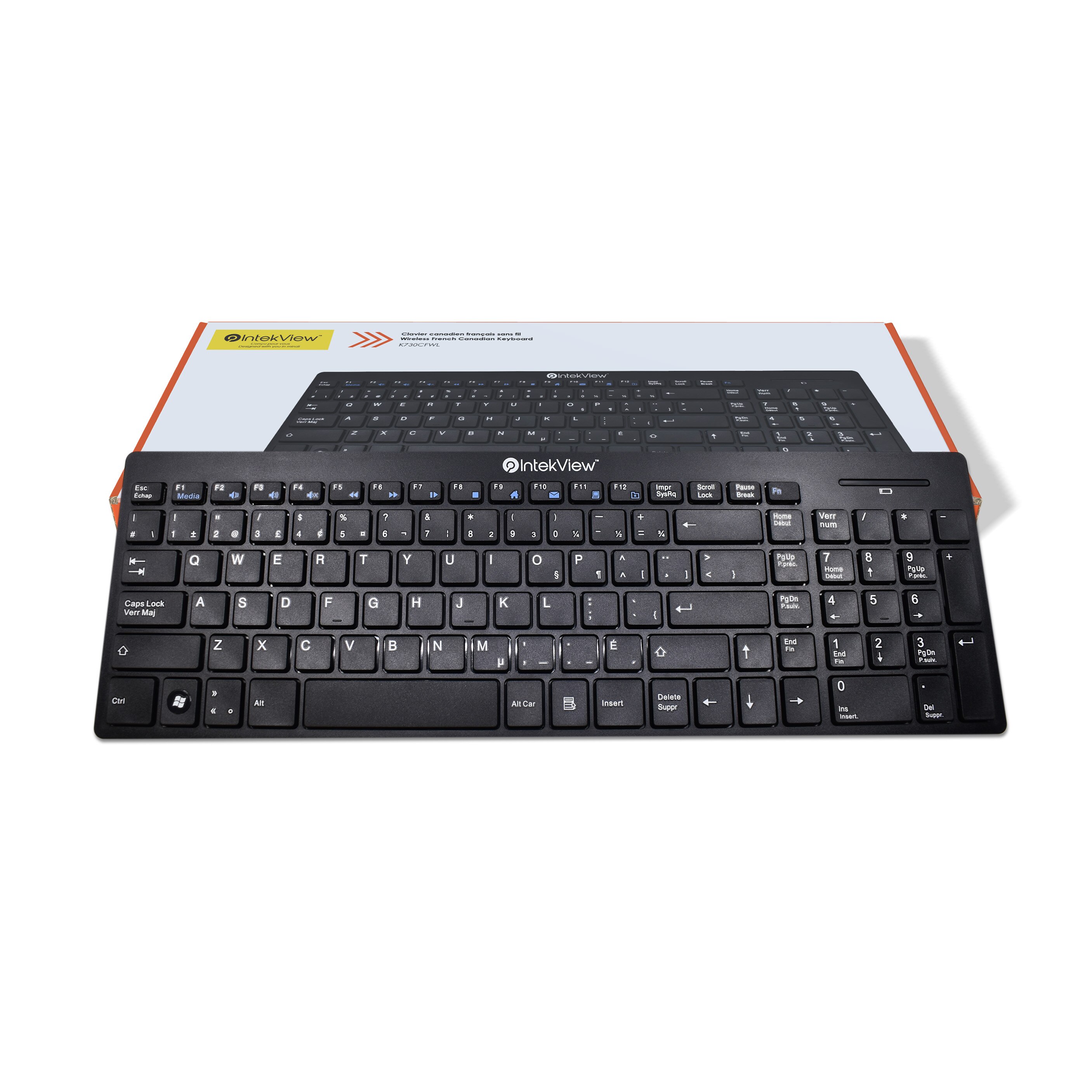 Clavier sans fil IntekView Slim - Disposition Française Canadienne