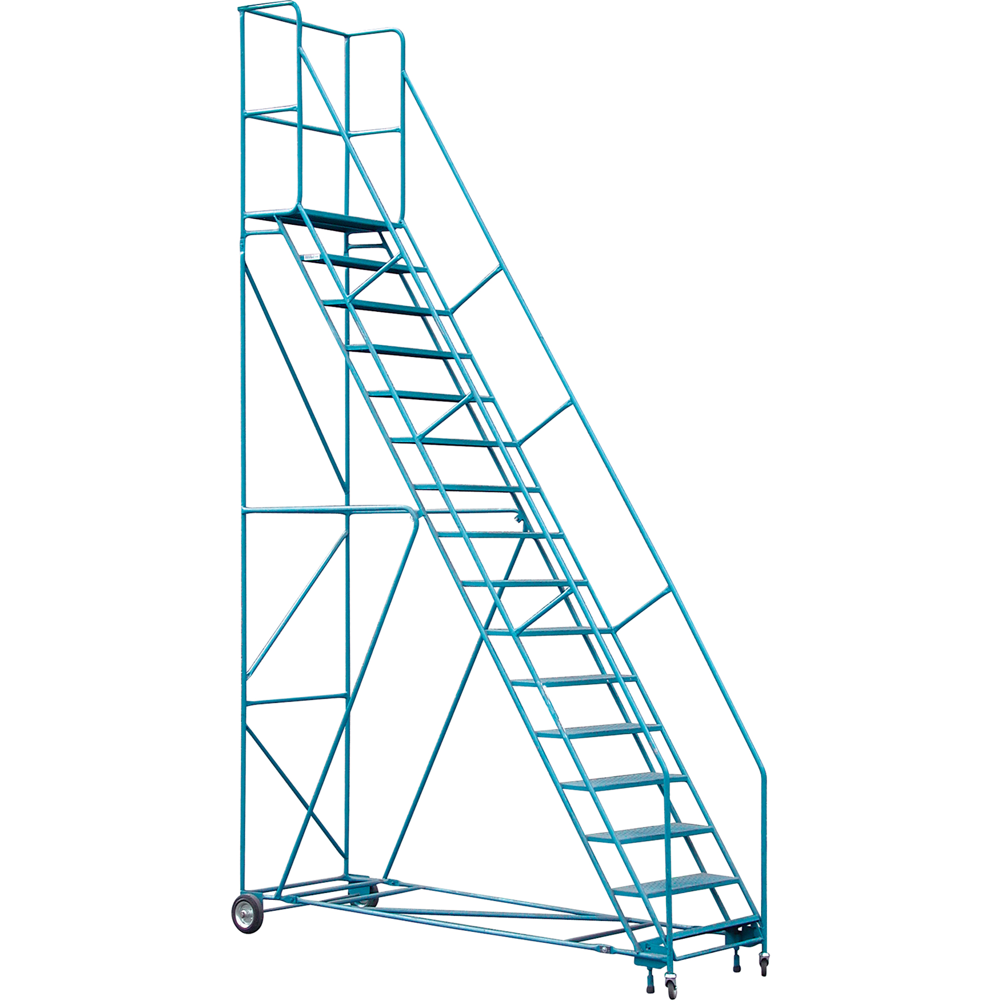 16-Step Rolling Ladder, 144" Platform, 30" Width, CSA Steel