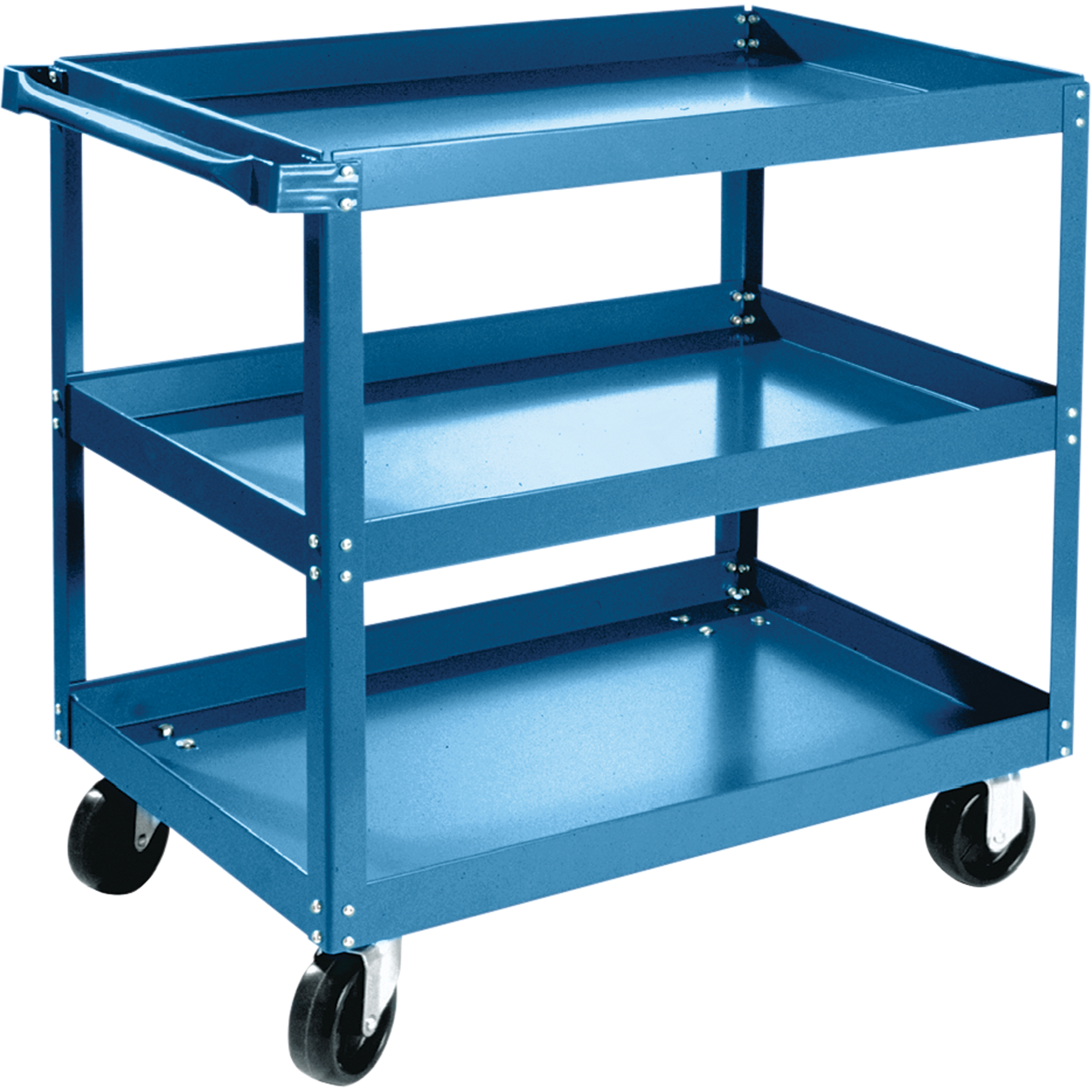 3-Tier Shelf Cart, 24" W x 36" D, 900 lbs, Kleton Blue