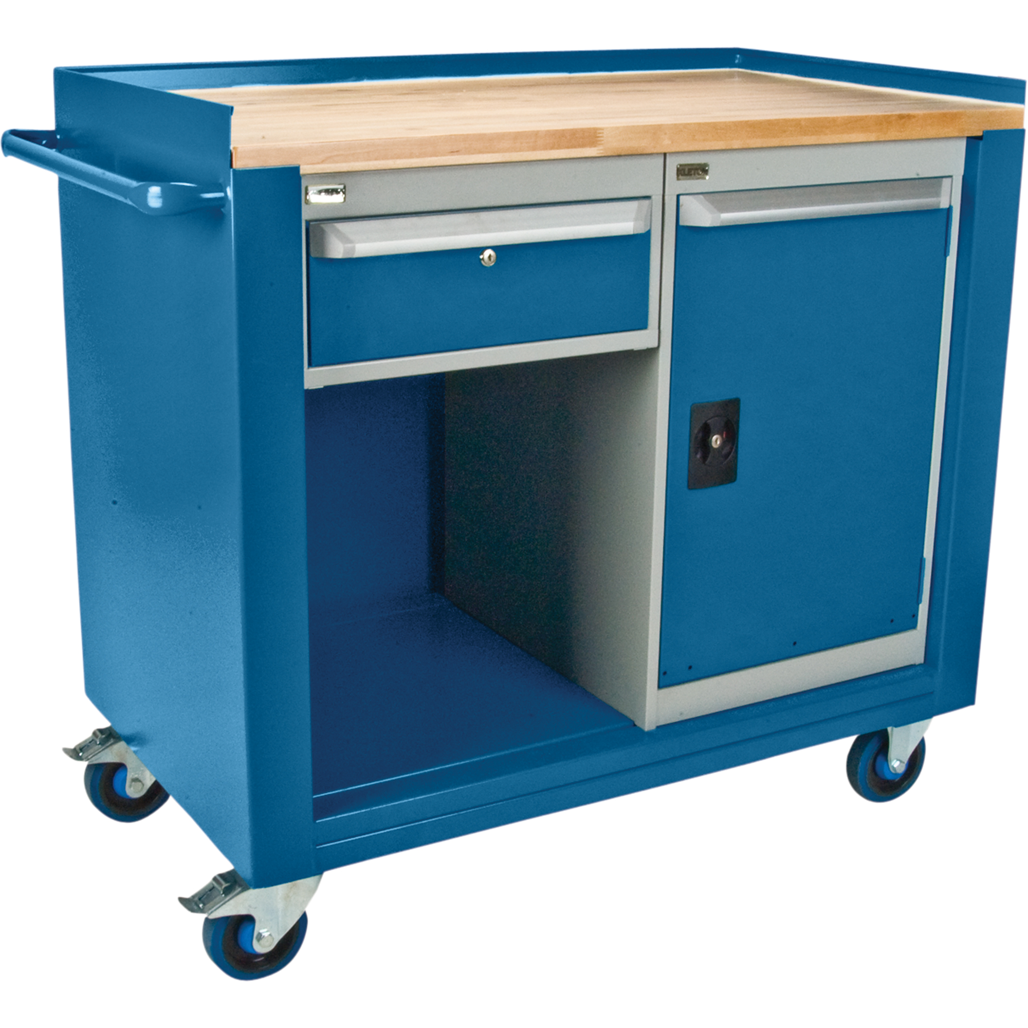 Heavy-Duty 16-Gauge Mobile Workbench with Laminated Wood Top