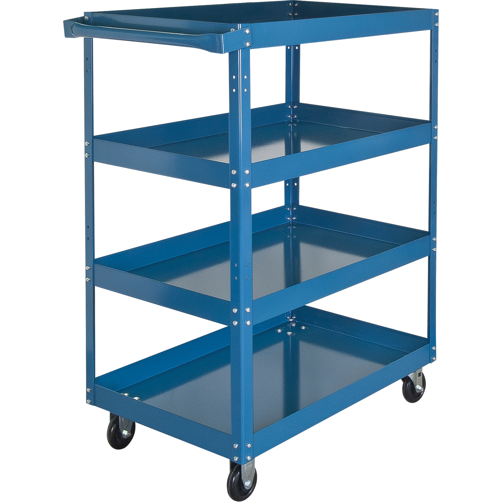 4-Tier Steel Shelf Cart, 24" W x 48" D, 900 lbs Capacity