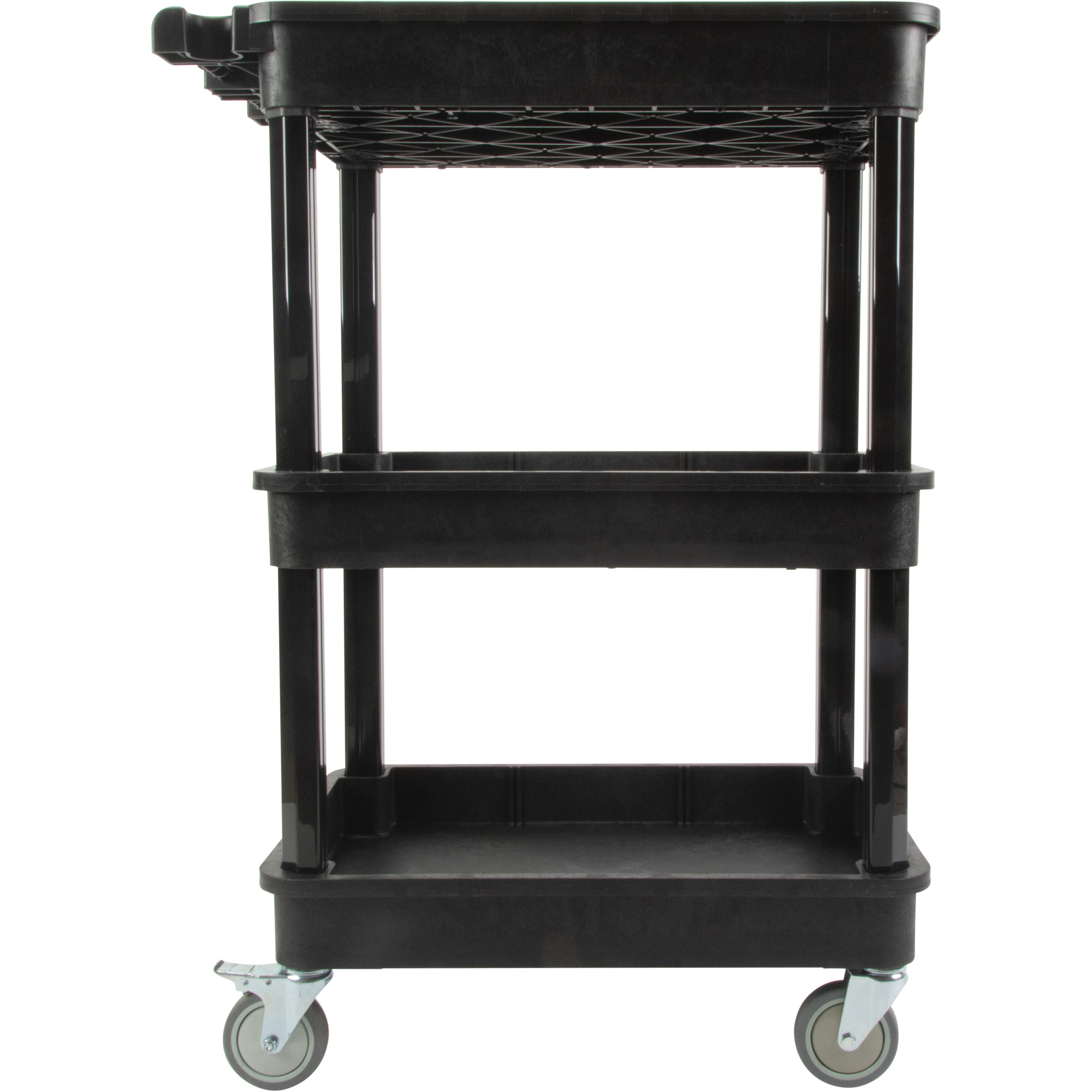 3-Tier Utility Cart, Deep Lip Shelf, 330 lbs Capacity