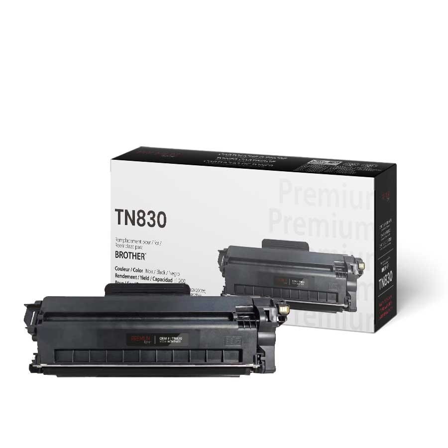Cartouche de toner noir TN830 compatible — Rendement de 1 200 pages