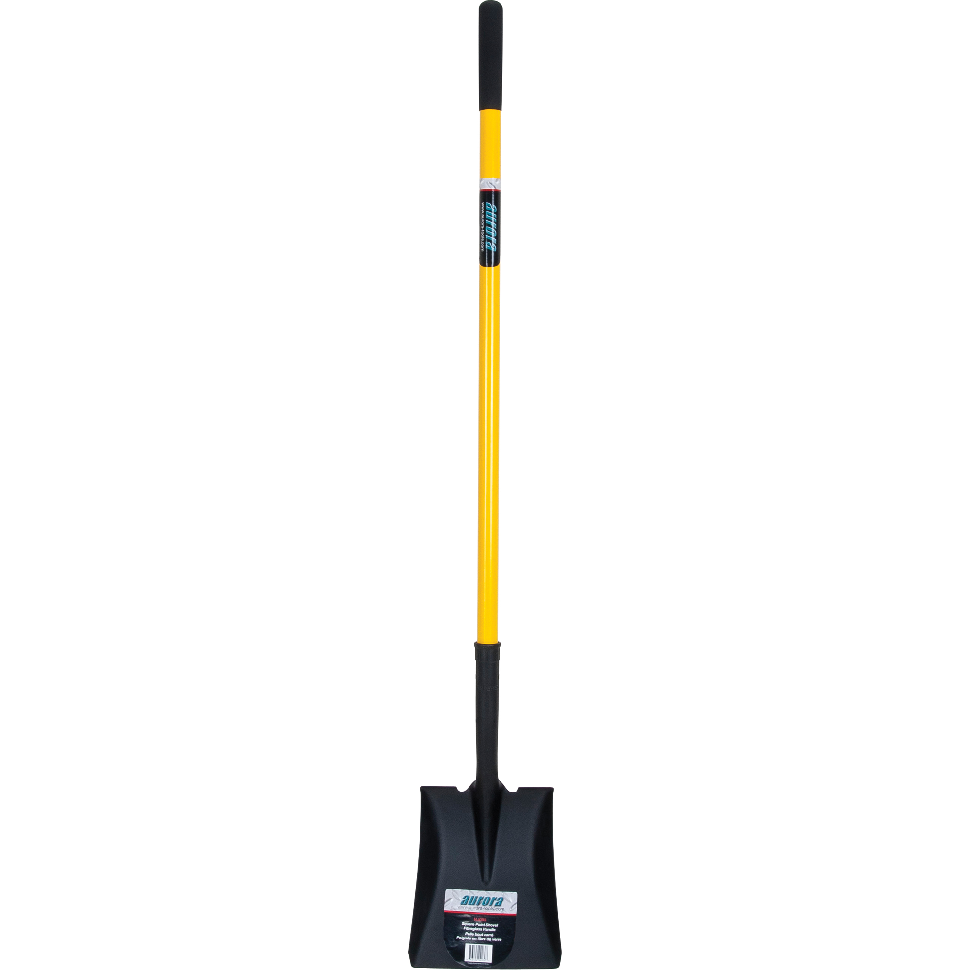 48" Square Point Shovel, Tempered Steel, Fiberglass Handle