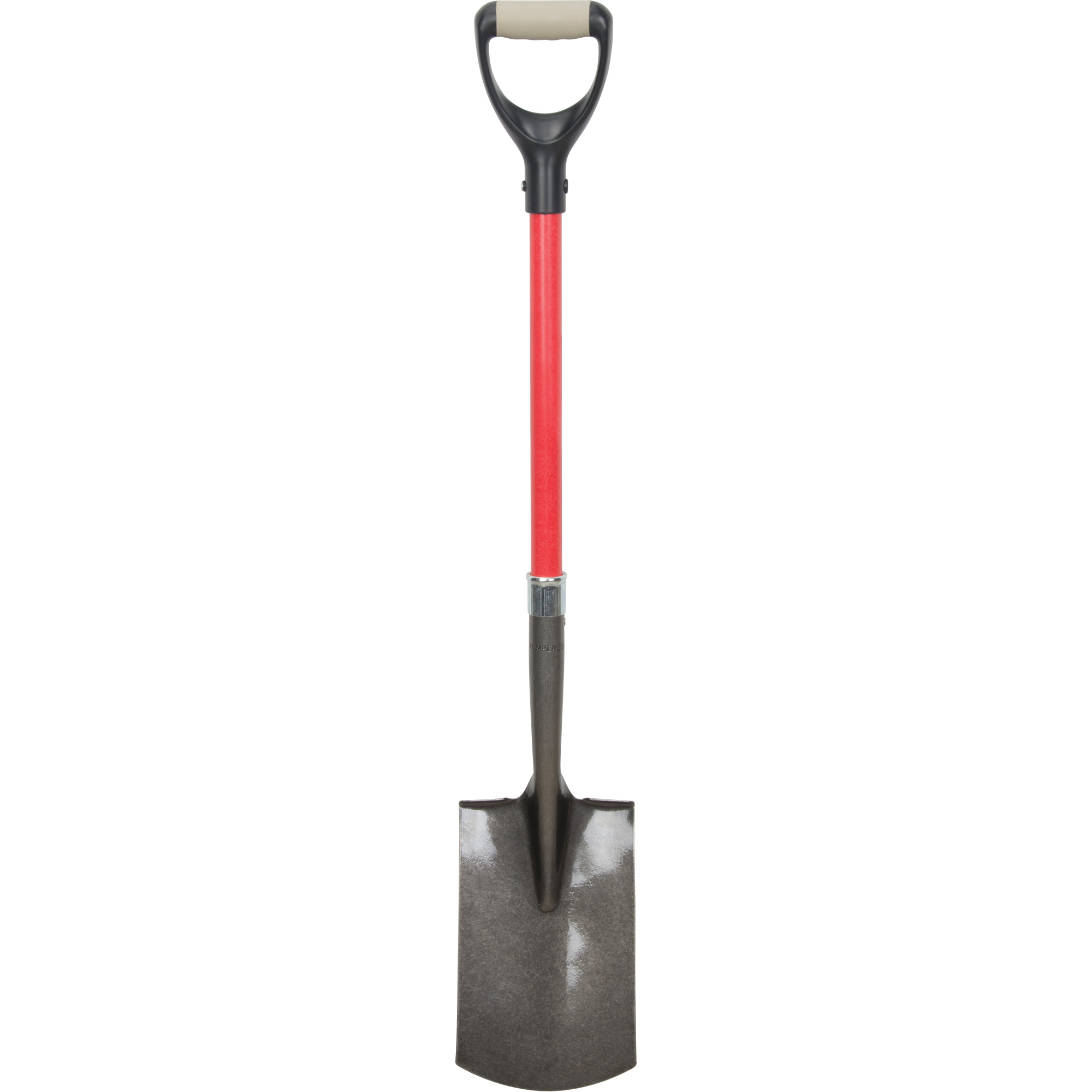Heavy-Duty Carbon Steel Shovel, D-Grip, Fibreglass Handle, 30.5"