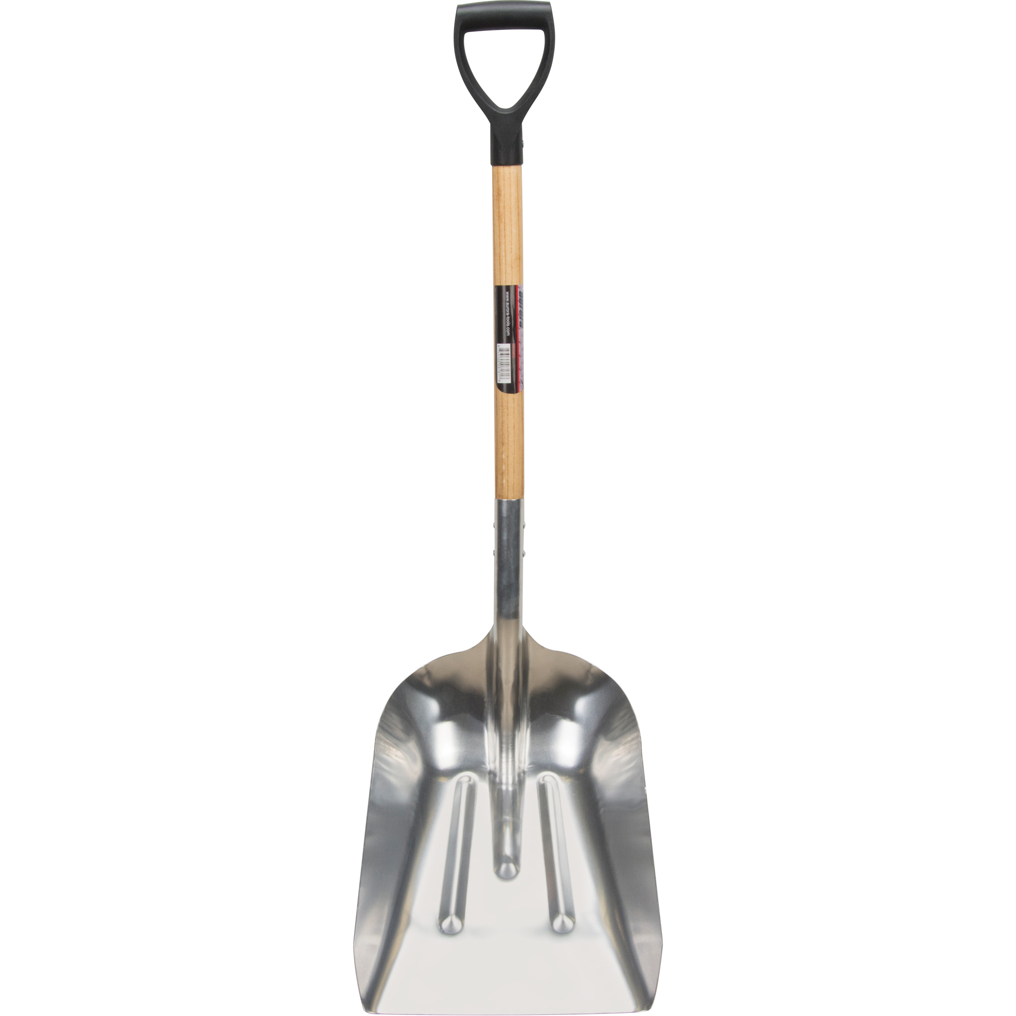 Aluminum Scoop Shovel, D-Grip Wood Handle, 24.5" Length