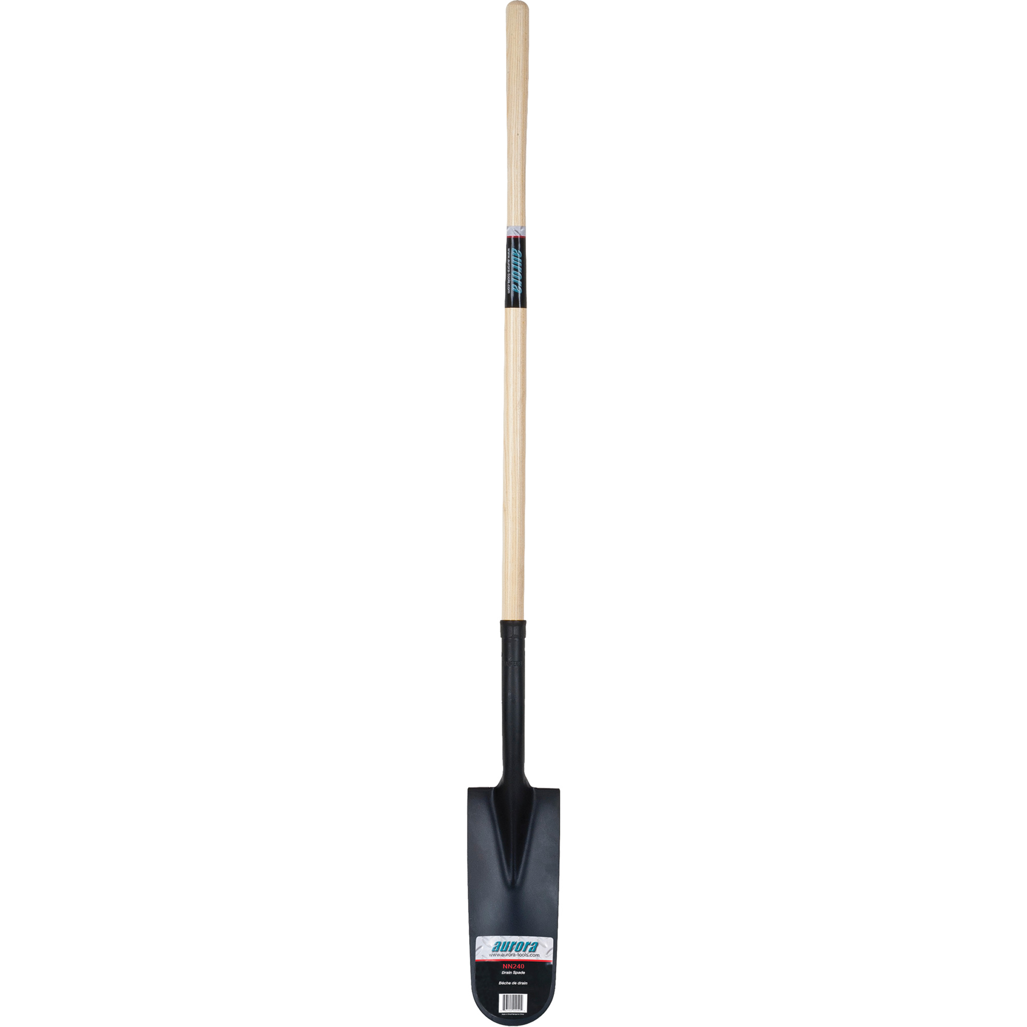Bêche de drainage robuste, acier au carbone de calibre 12, lame de 16" x 6"