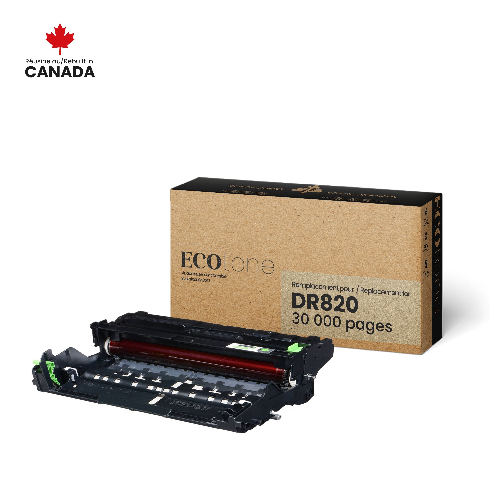 Unité de tambour régénérée Brother DR820 - Noir