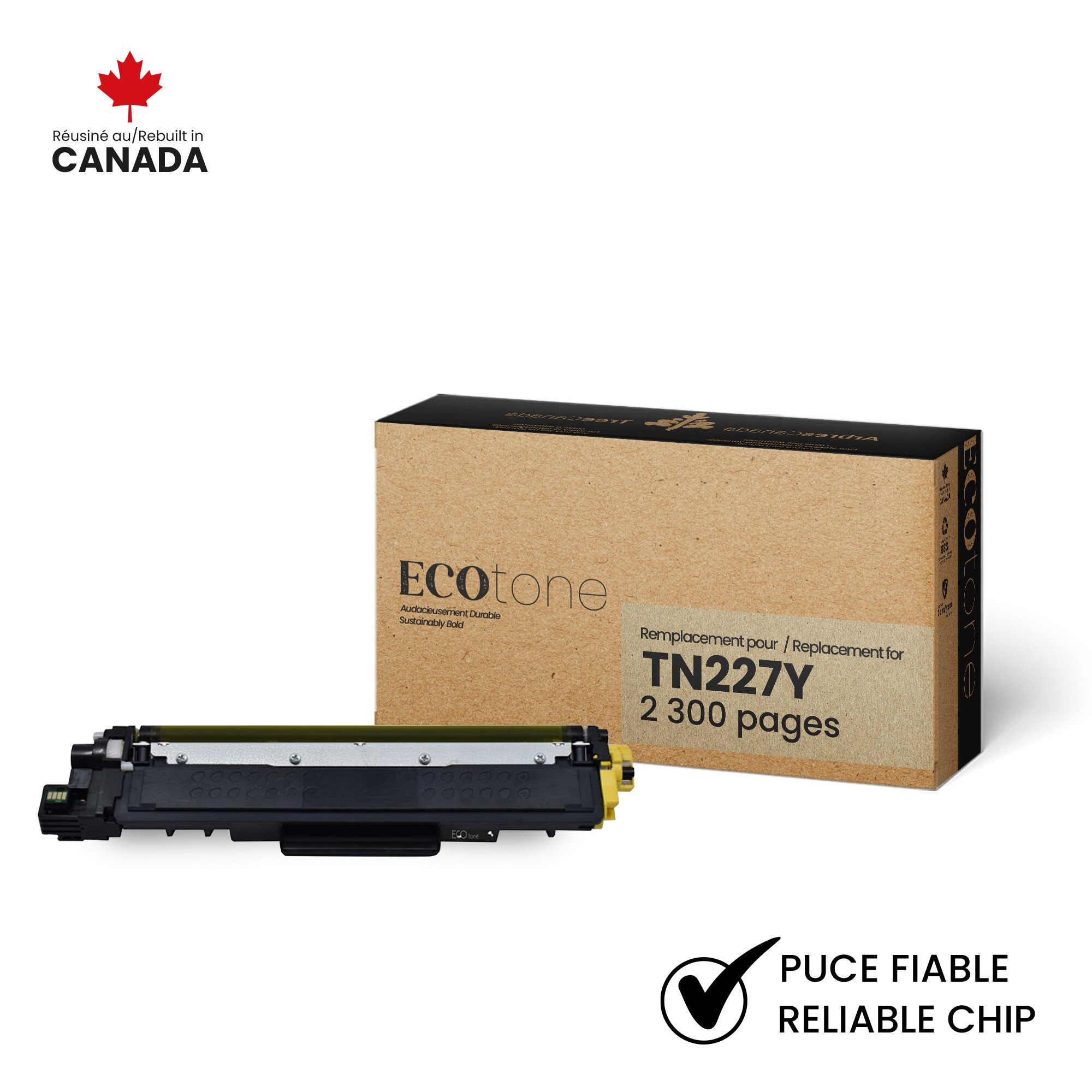 Cartouche de toner jaune Brother TN227Y remise à neuf