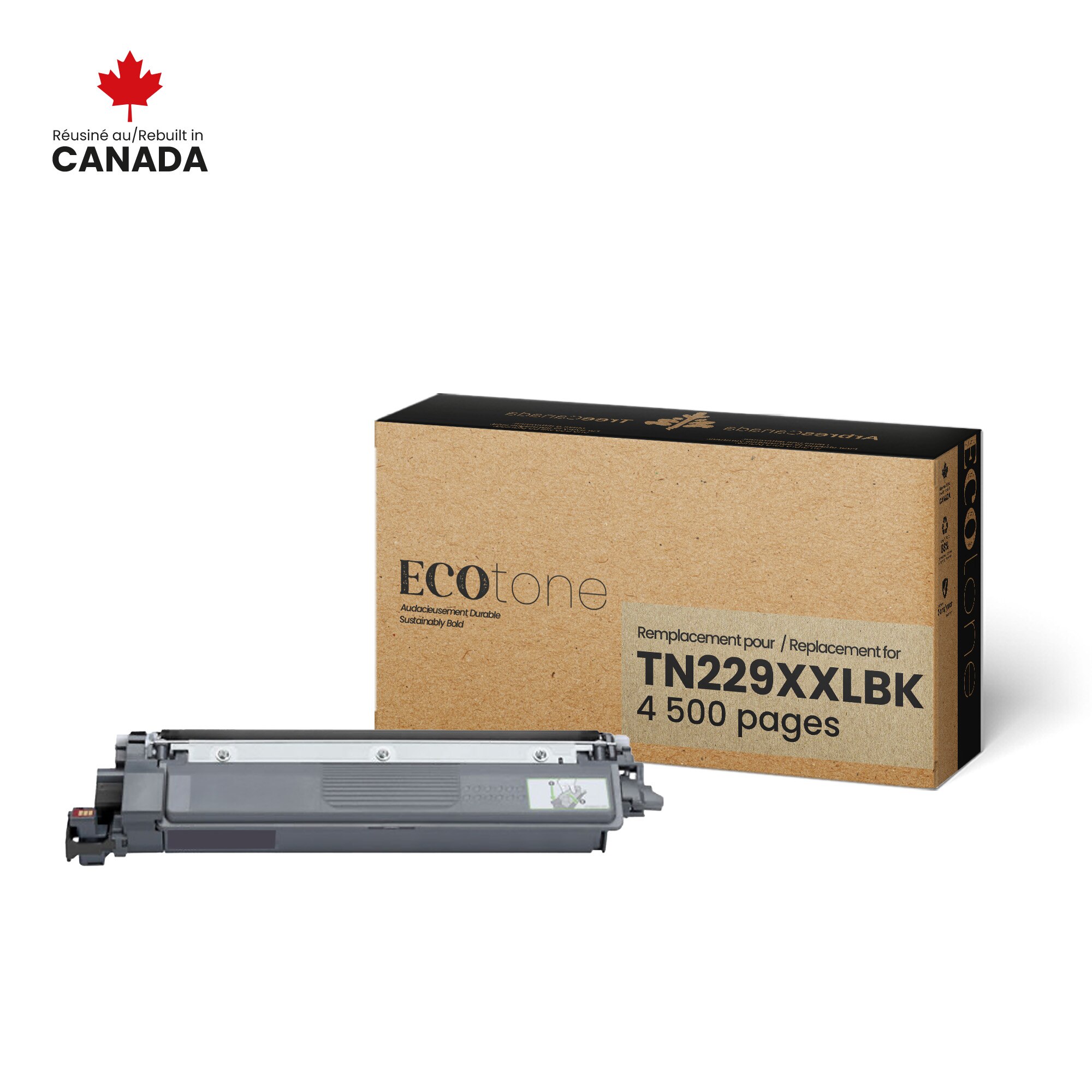 Cartouche de Toner Noir Remanufacturée Ecotone pour Brother TN229XXLBK