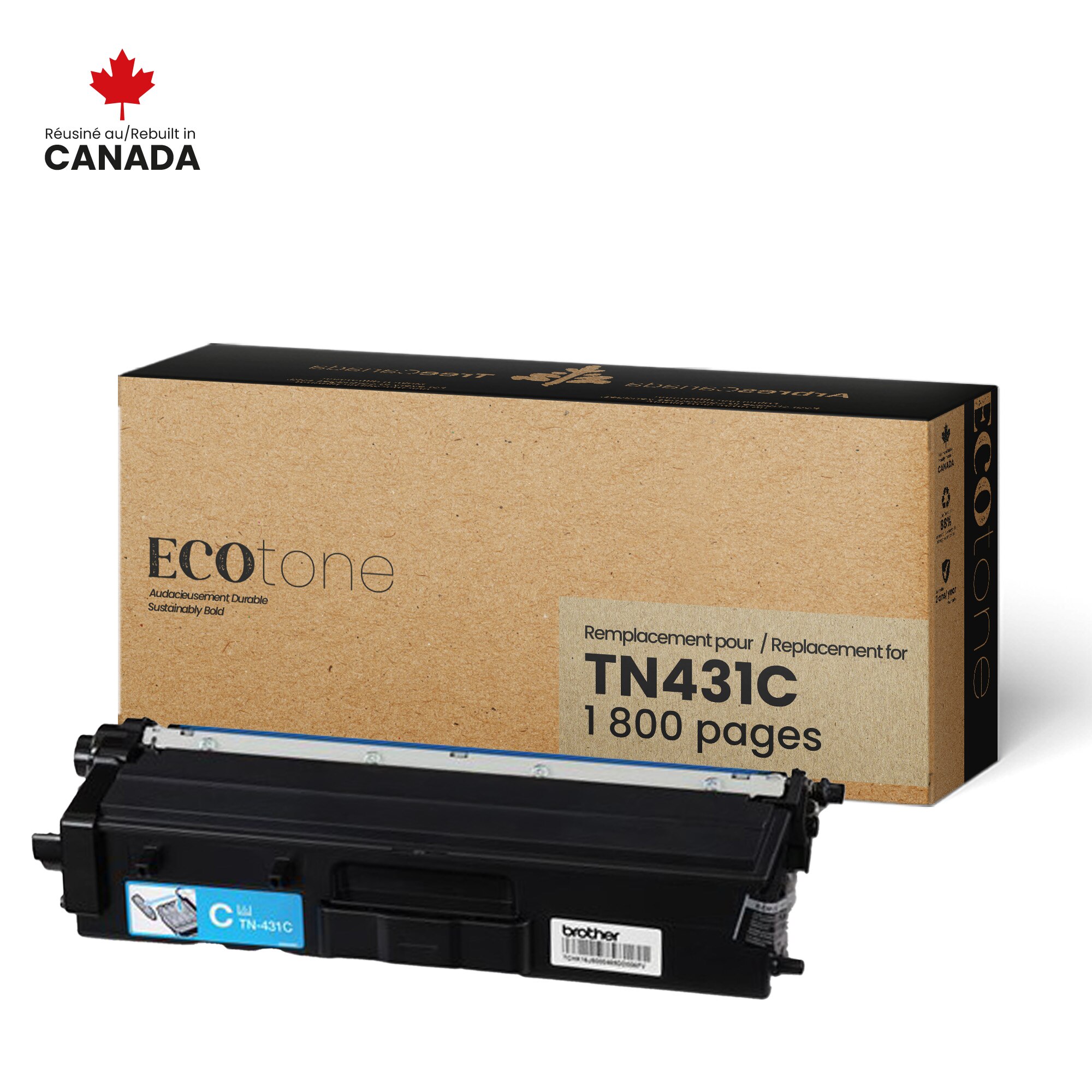Cartouche de toner cyan réusinée pour Brother TN431C