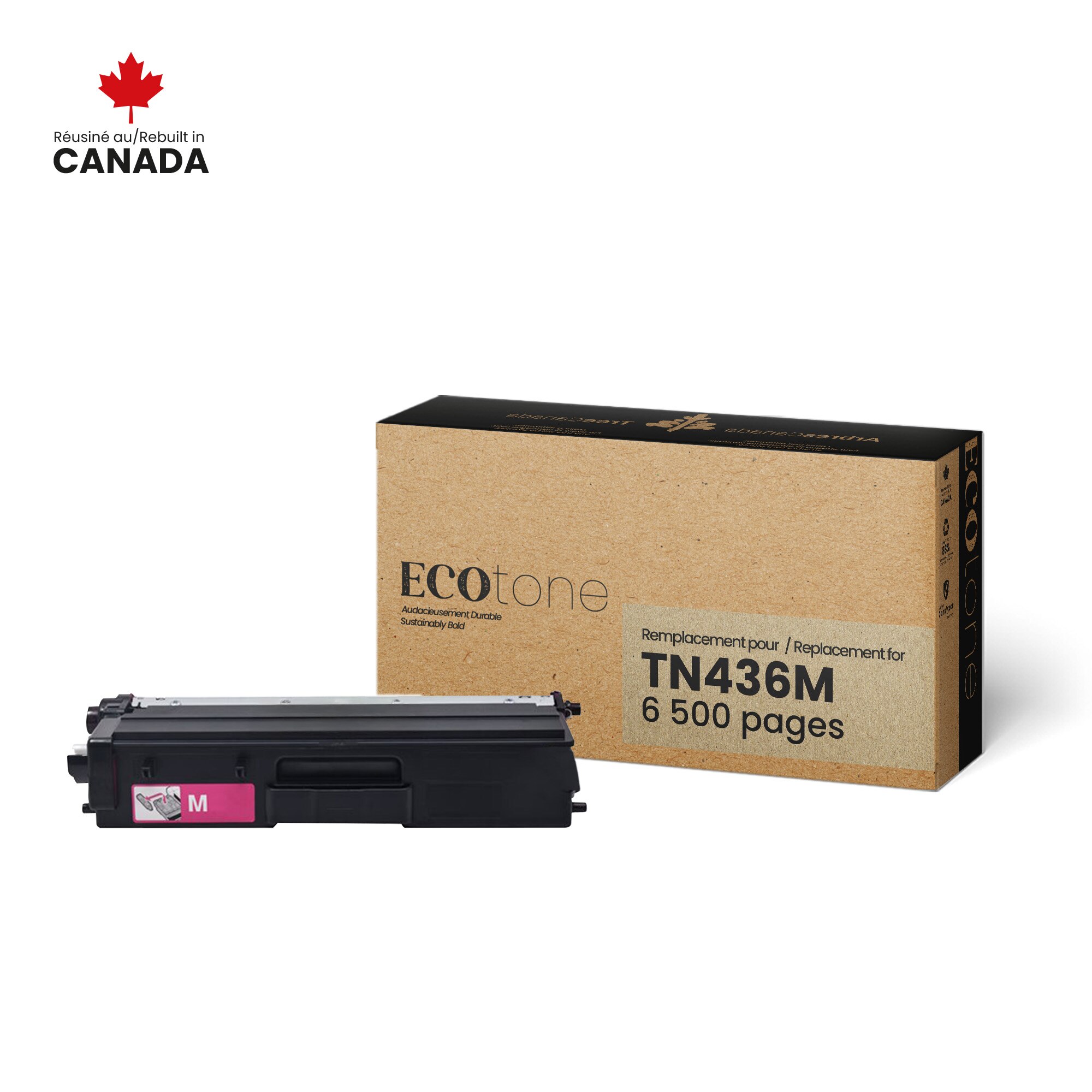Cartouche de toner magenta réusinée pour Brother TN436M