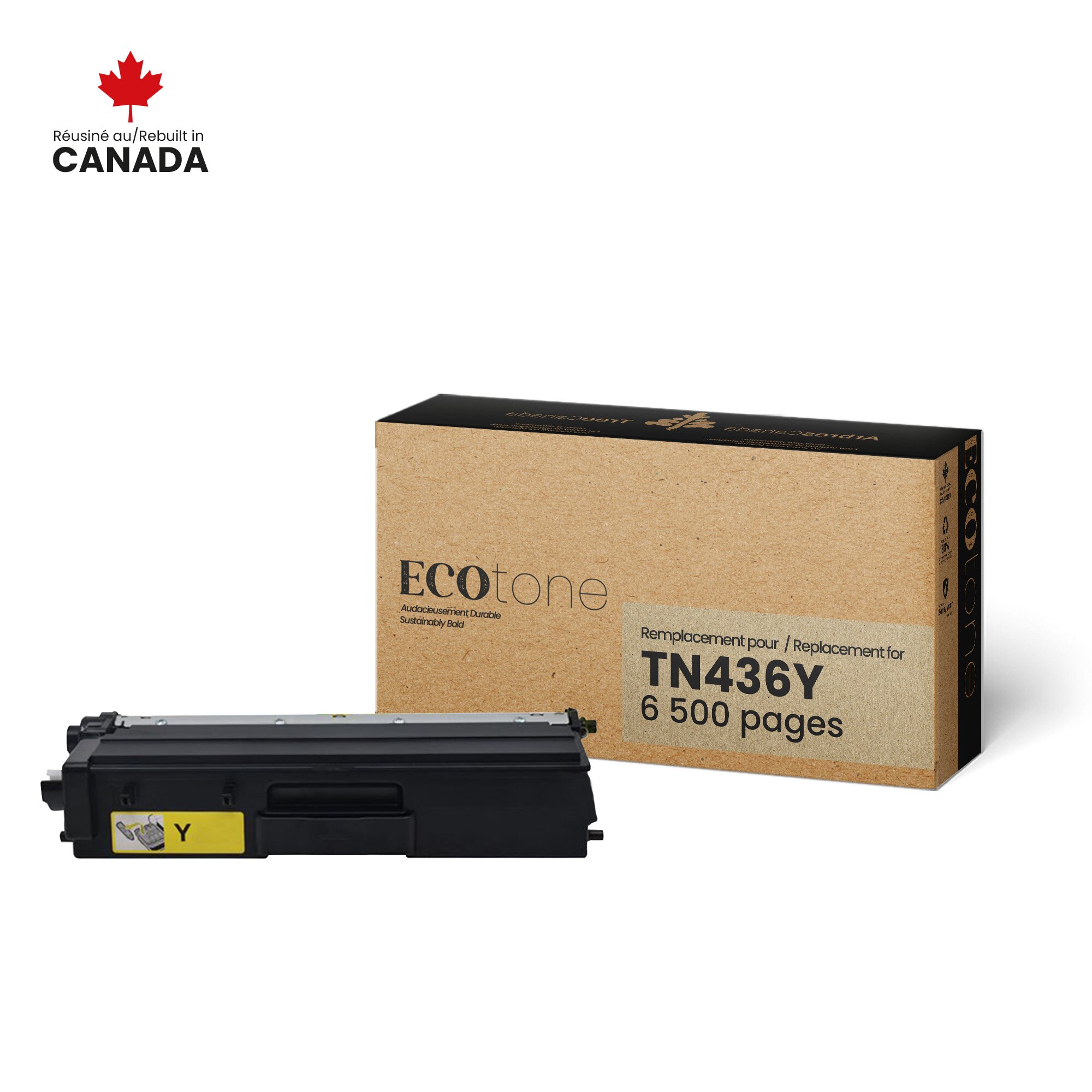 Cartouche de toner jaune remise à neuf pour Brother TN436Y