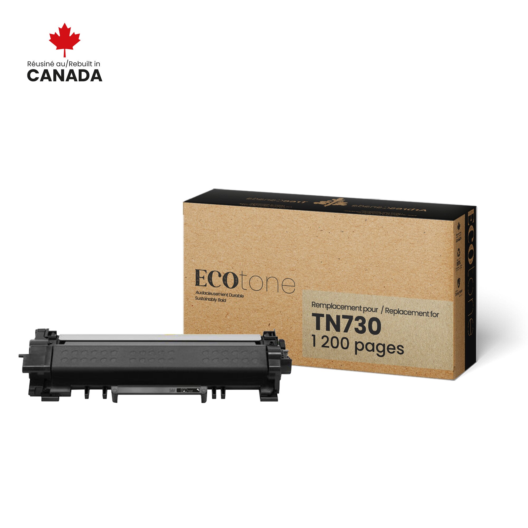Cartouche de toner noir Brother TN730 remise à neuf