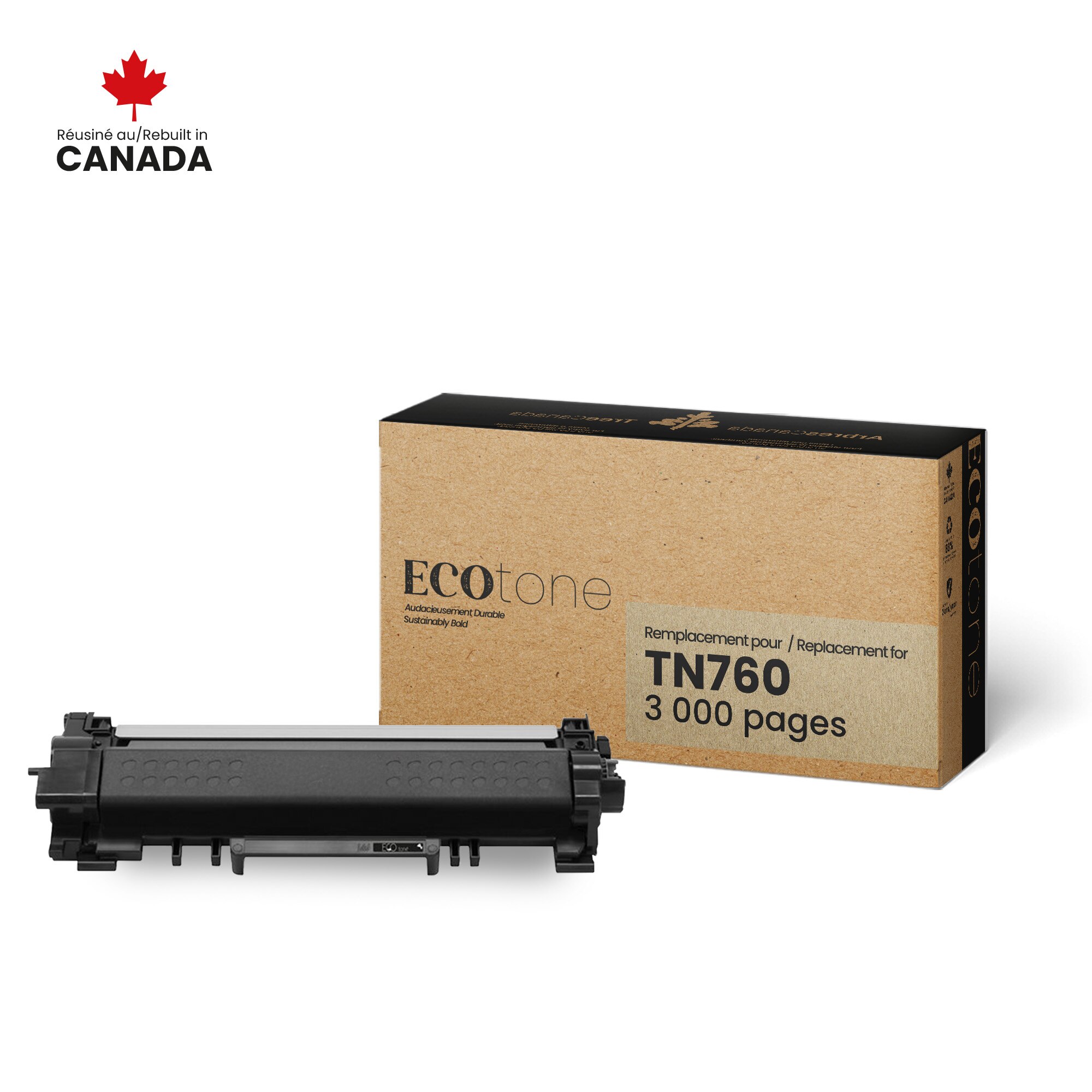 Cartouche de toner noir Brother TN760 remise à neuf