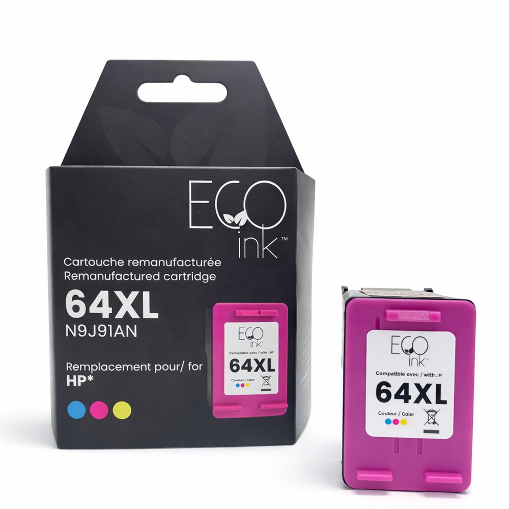 Cartouche d'encre tri-couleur HP 64XL réusinée N9J92AN