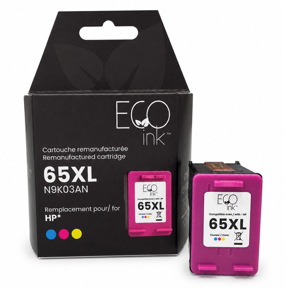 Cartouche d'encre tri-couleur remanufacturée HP N9K03AN 65XL