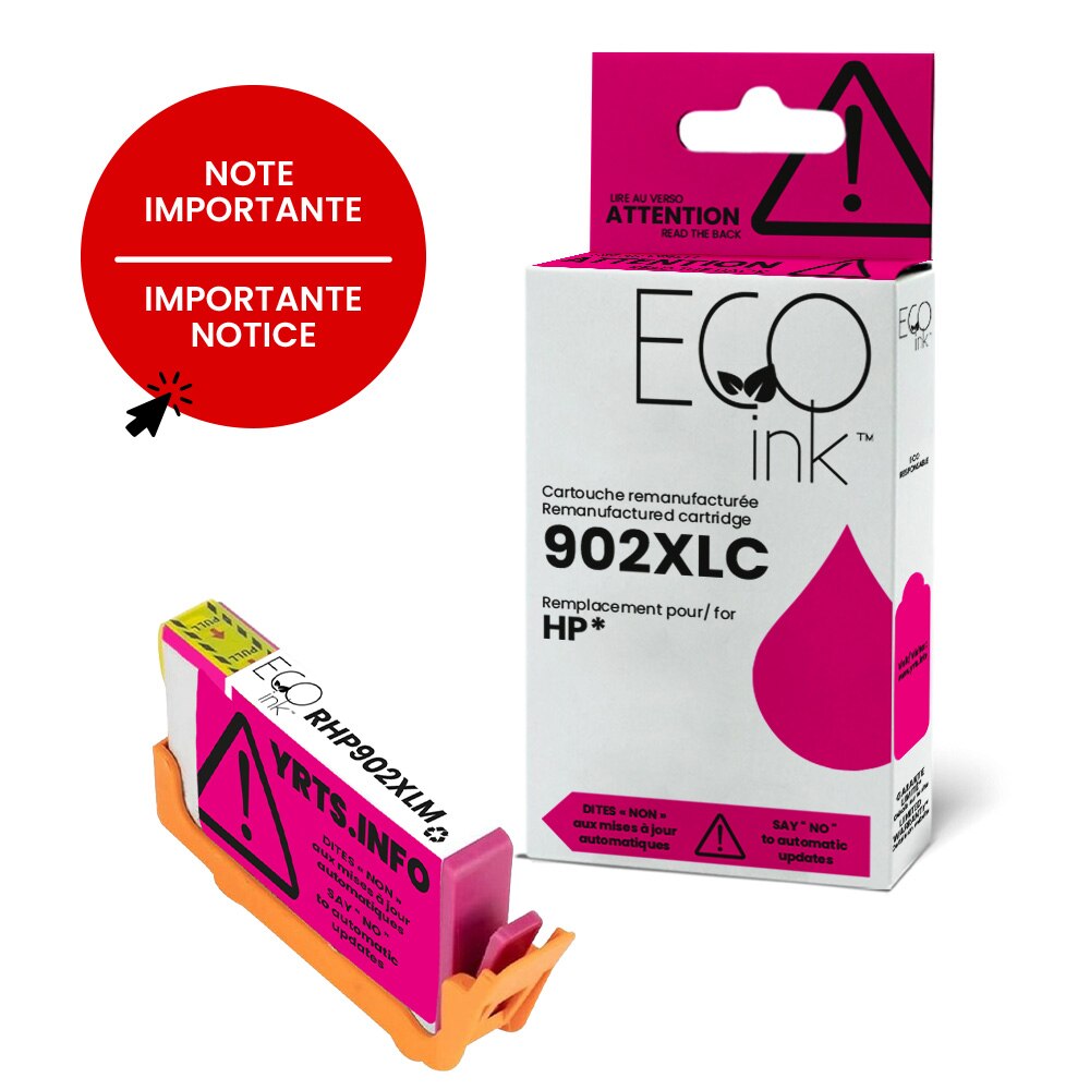 Cartouche d'encre magenta remise à neuf pour HP 902XL