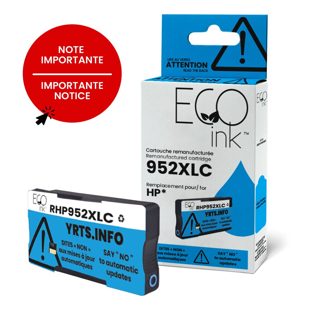 Cartouche d'encre cyan HP 952XL remise à neuf (L0S61AN)