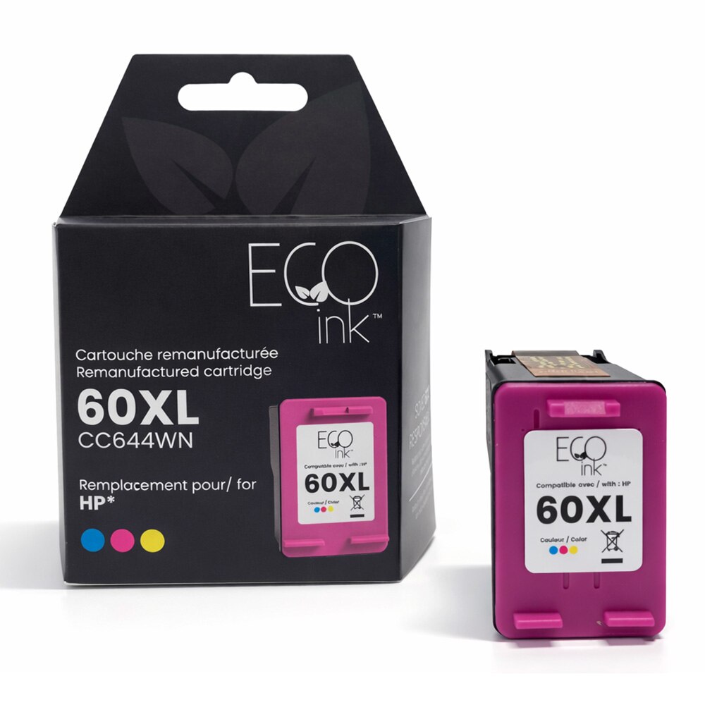 Cartouche d'encre tri-couleur HP CC644WN 60XL remise à neuf