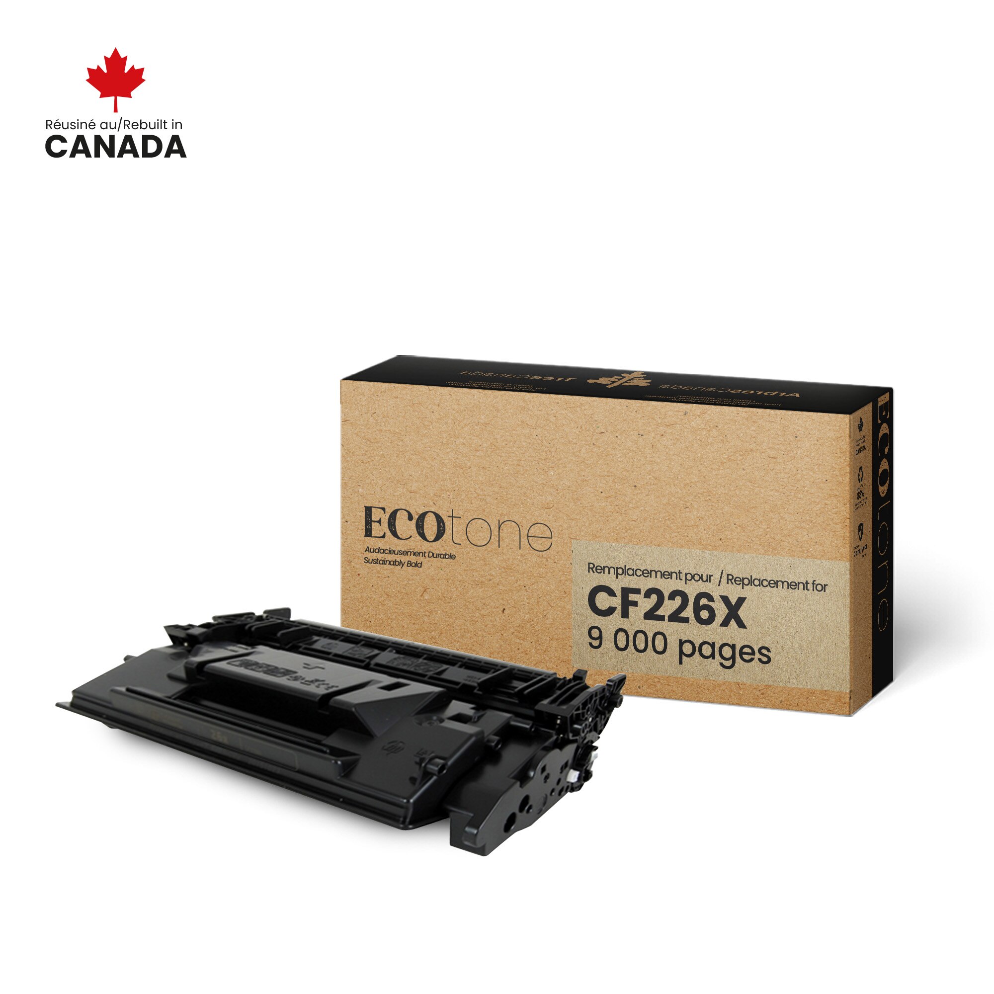 Cartouche de toner noir HP CF226X réusinée - Rendement de 9000 pages