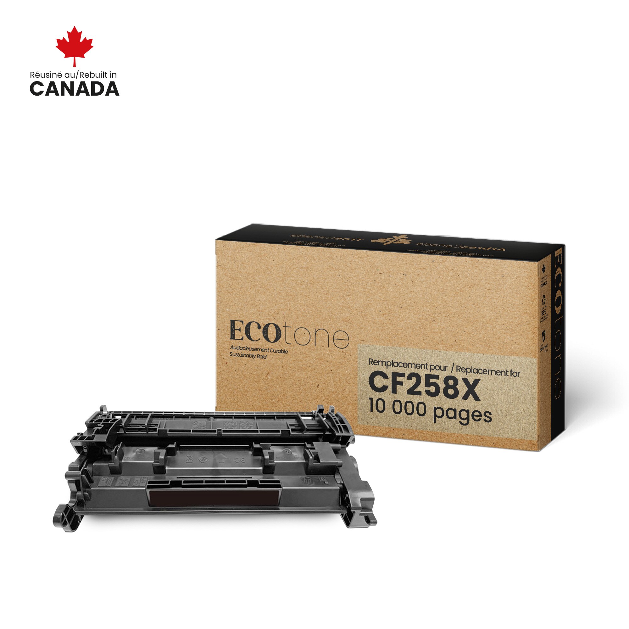 Cartouche de toner noir HP CF258X remise à neuf - Rendement de 10 000 pages
