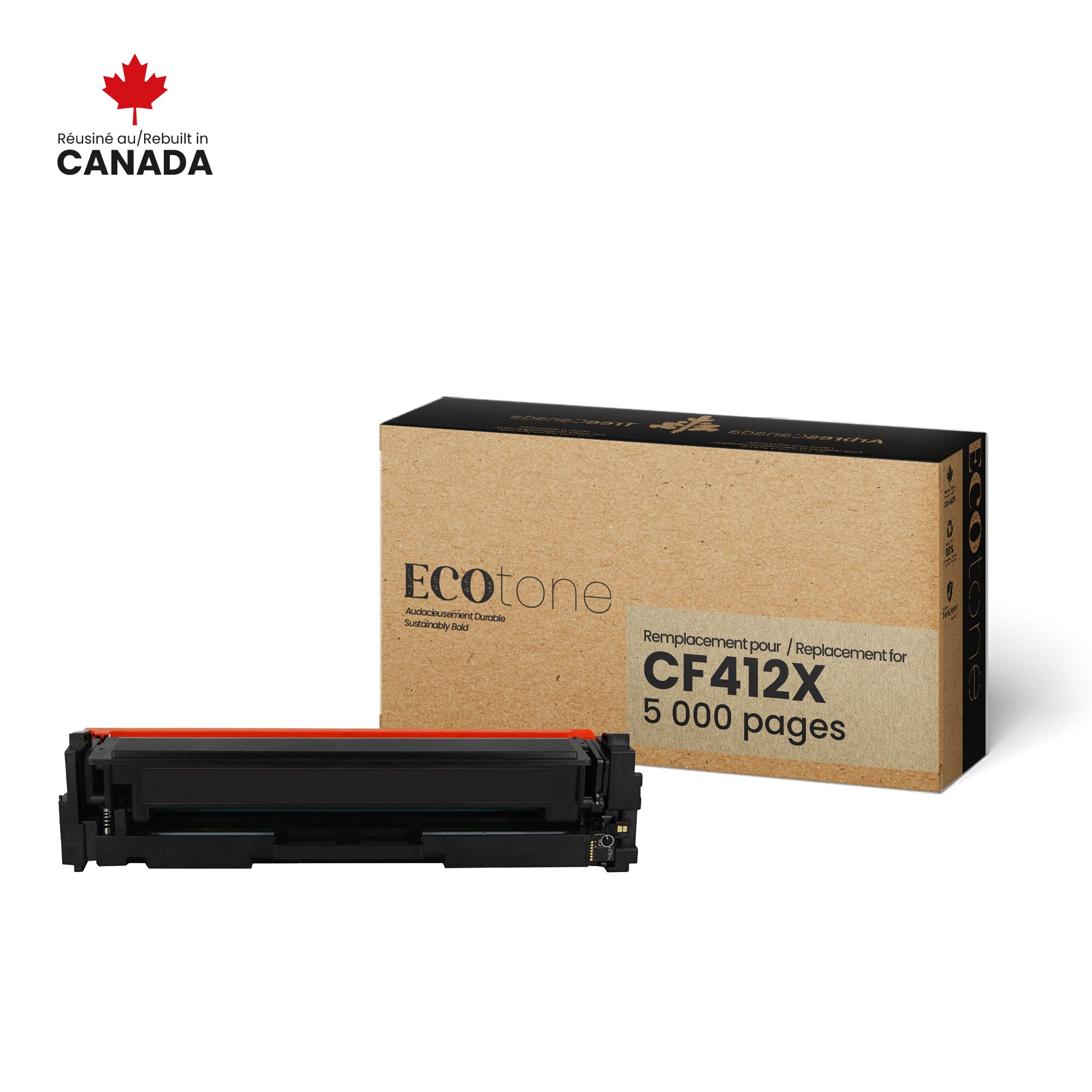 Cartouche de toner jaune régénérée CF412X pour HP
