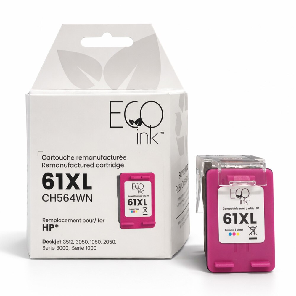 Cartouche d'encre tri-couleur HP CH564WN 61XL remise à neuf