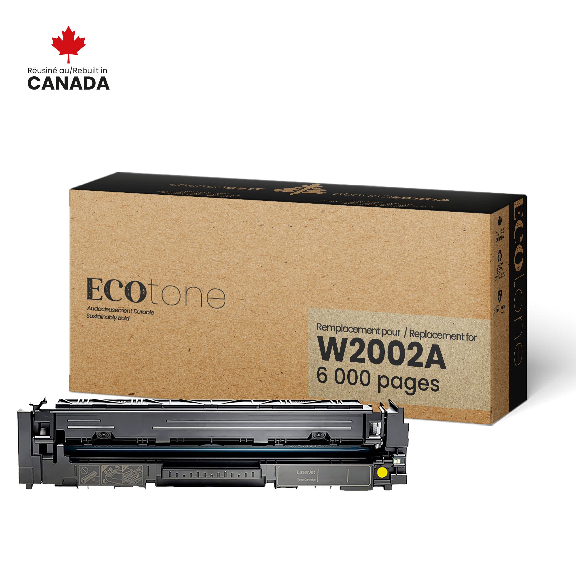 Cartouche de Toner Jaune Remise à Neuf pour HP W2002A