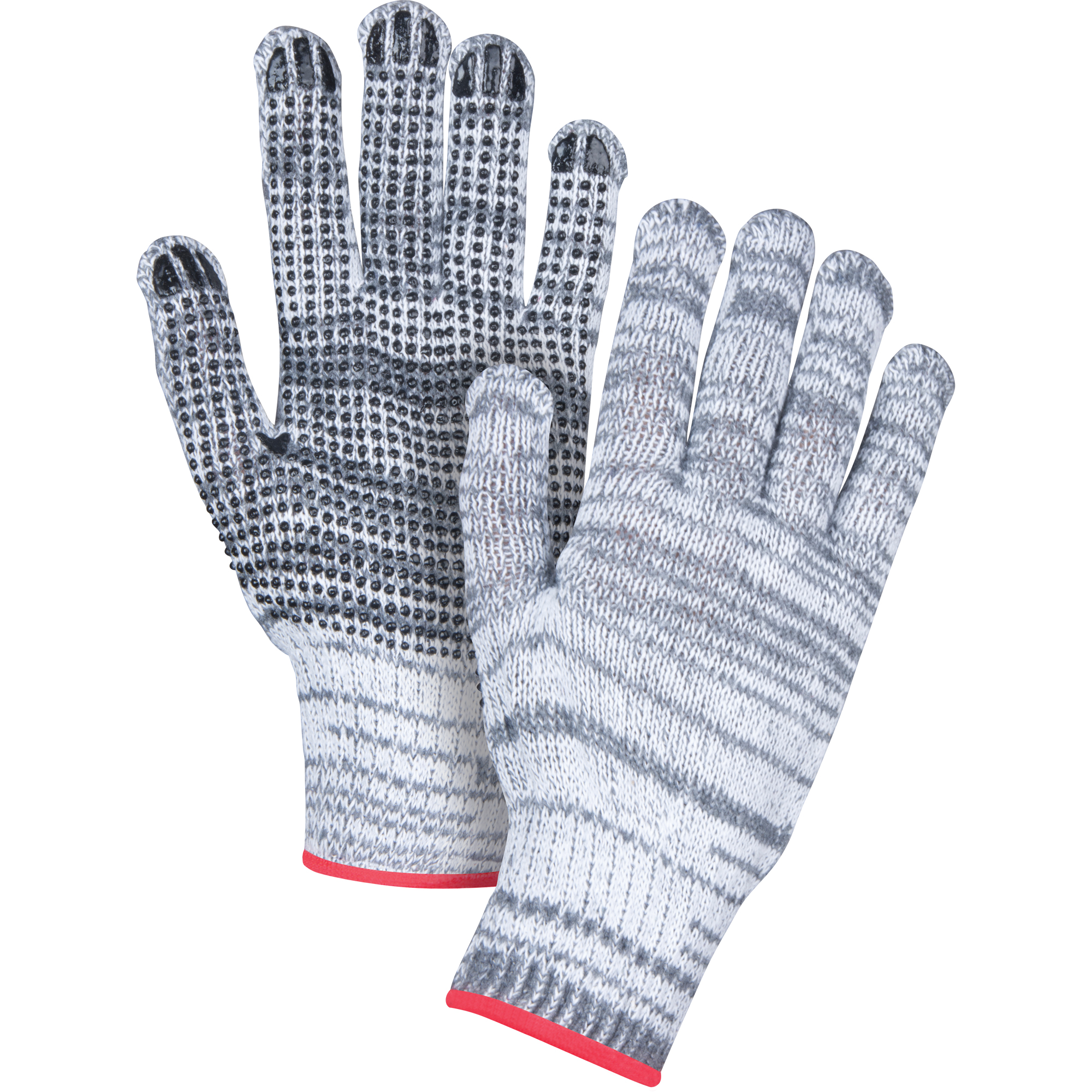 Dotted String Knit Gloves, Poly/Cotton, 7 Gauge, Large