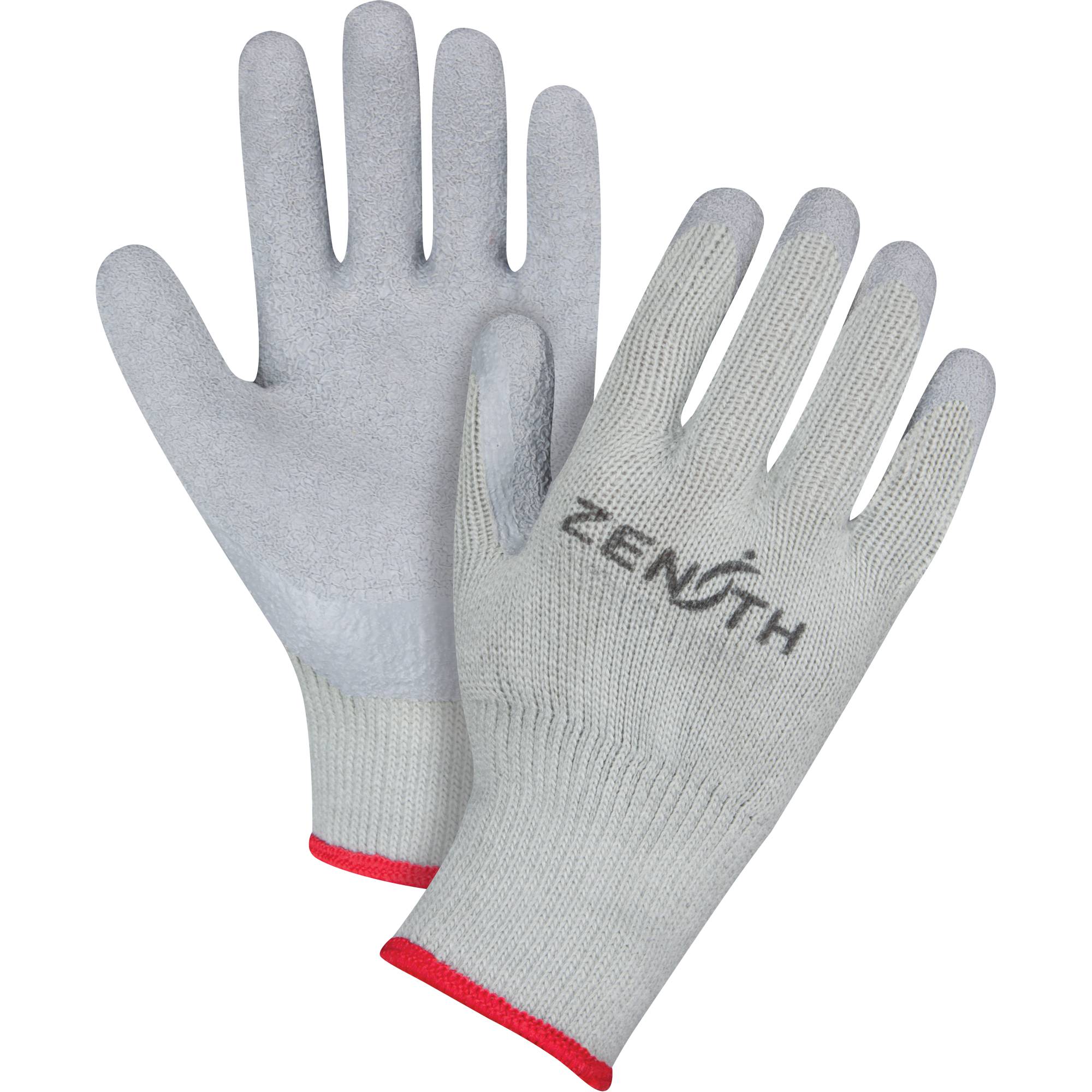 10-Gauge Natural Rubber Coated Poly/Cotton Gloves, Comfort-Lined