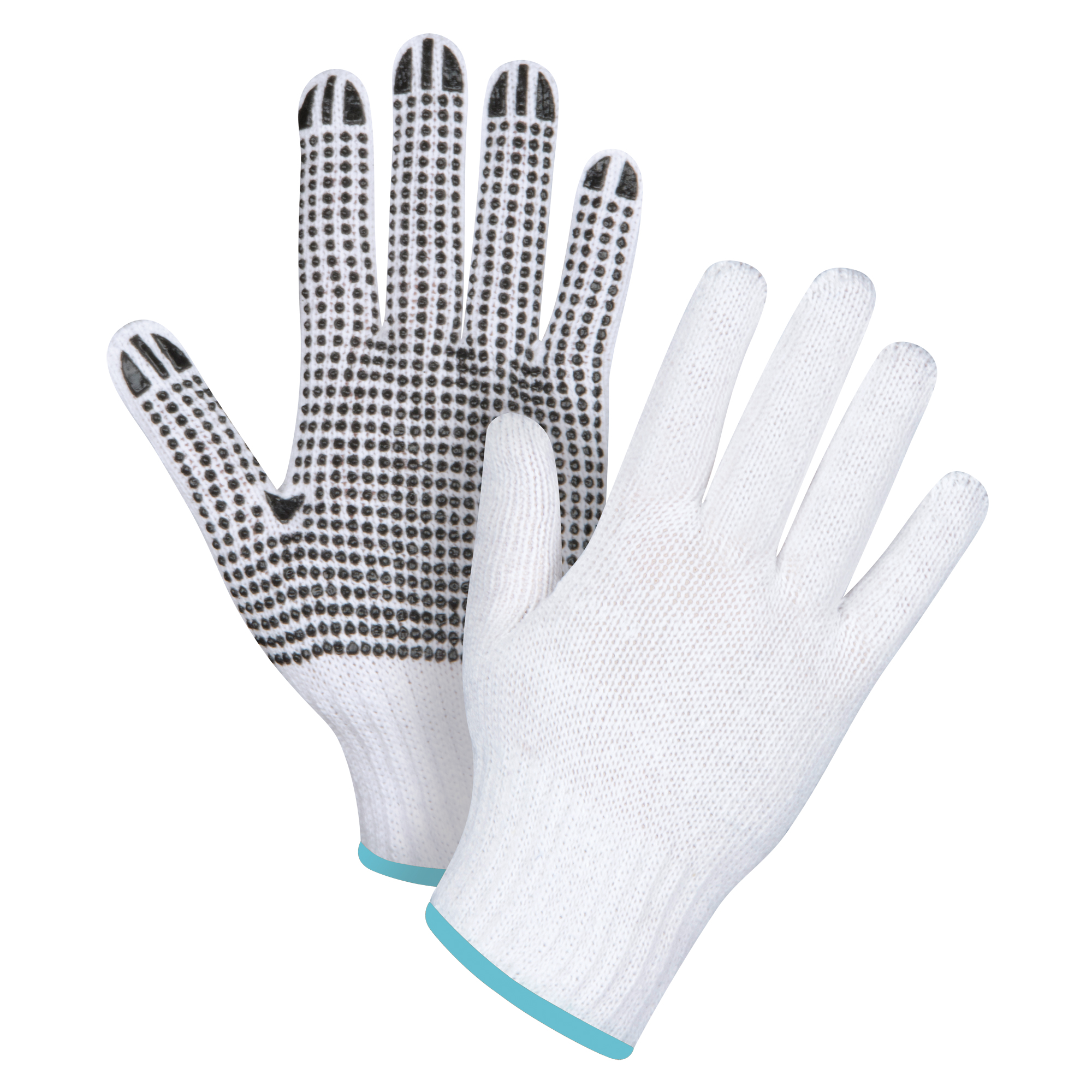 Dotted String Knit Gloves, Poly/Cotton, 7 Gauge, X-Large