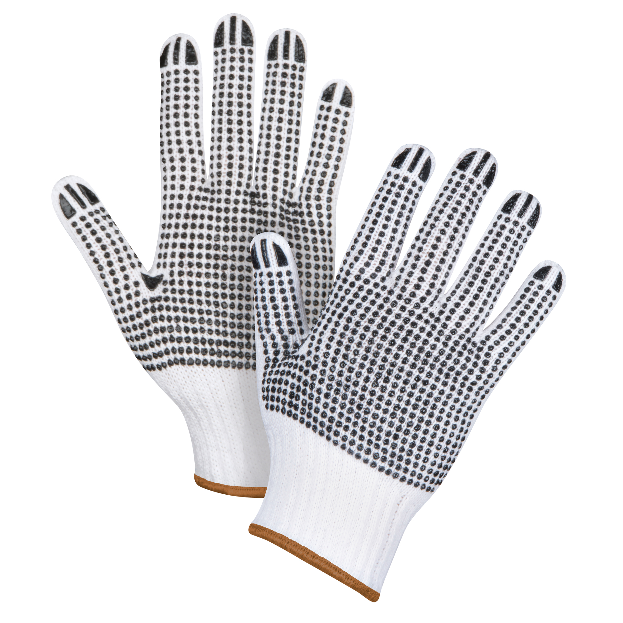 7 Gauge Poly/Cotton Double-Sided Dotted Knit Gloves, Large