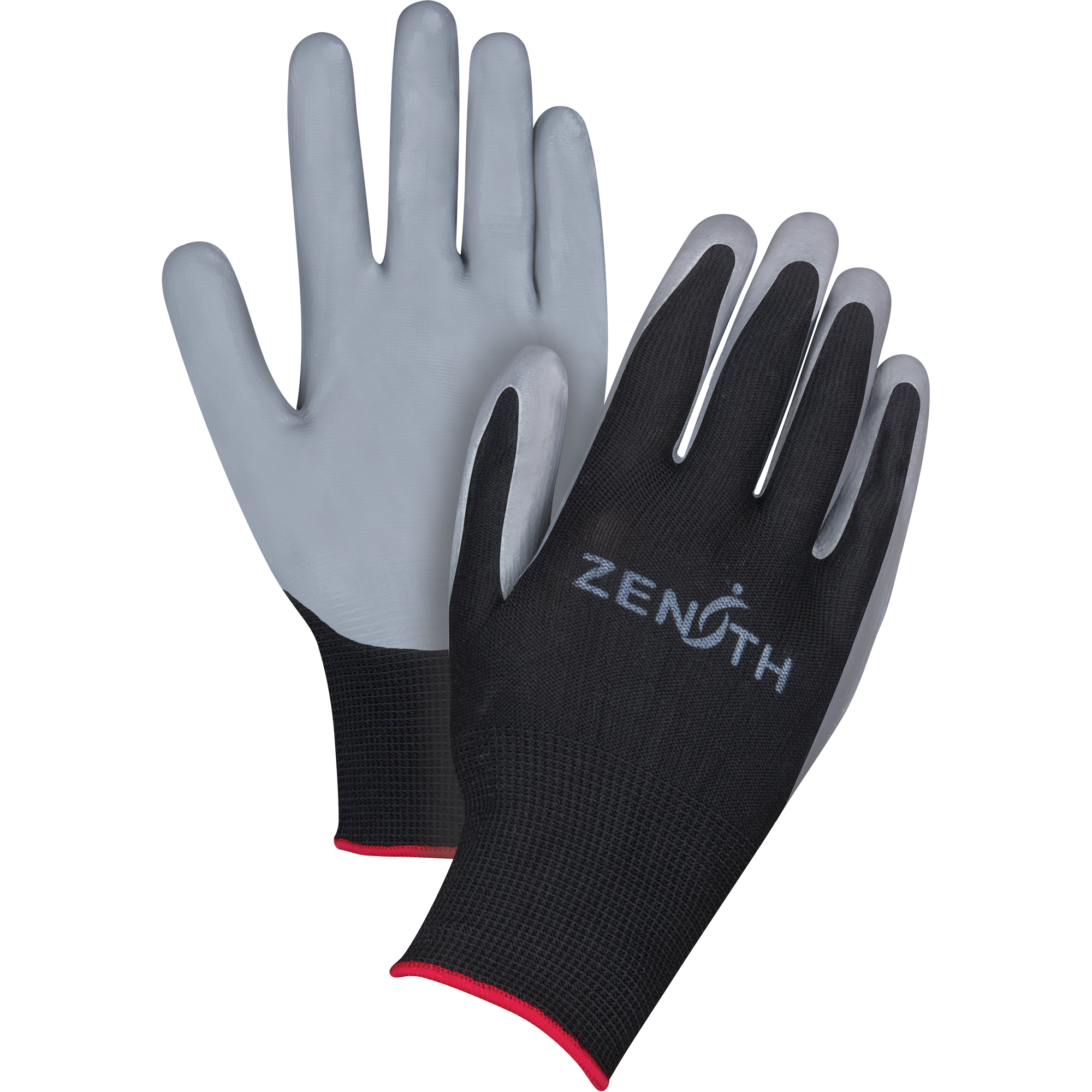 13 Gauge Nitrile Coated Polyester Gloves, Large