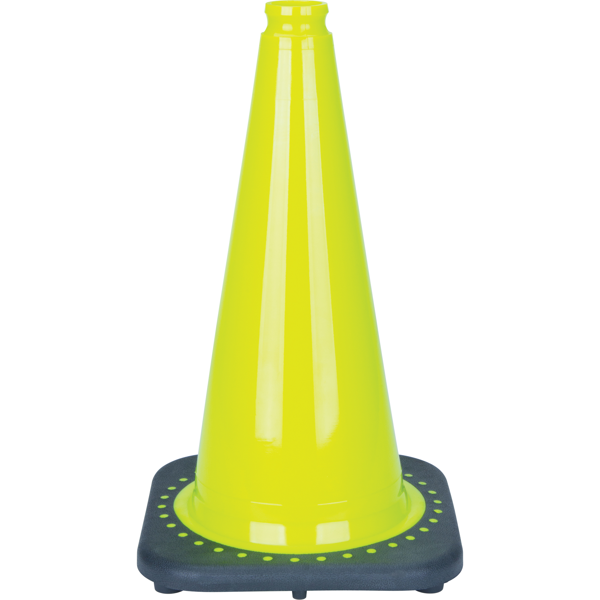 18" Lime Green PVC Premium Traffic Cone, High-Visibility
