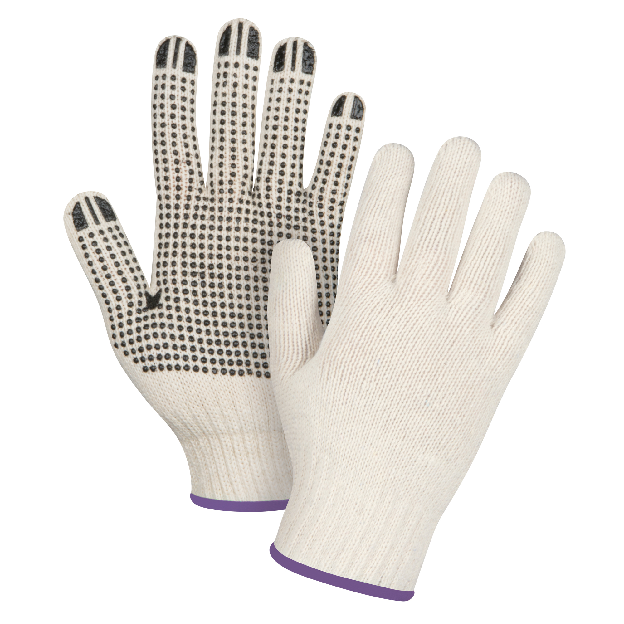 7 Gauge Poly/Cotton Heavyweight Dotted Knit Gloves, X-Small