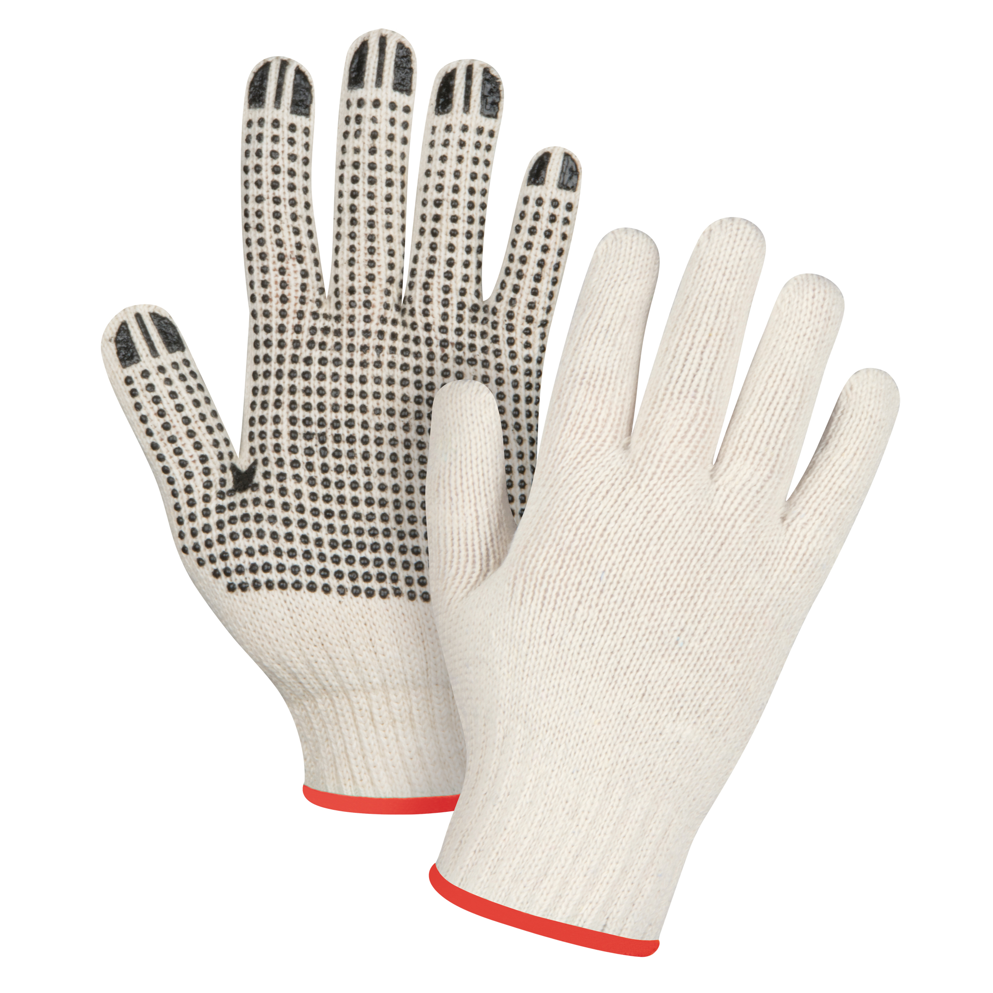 7-Gauge Poly/Cotton Dotted String Knit Gloves, Lightweight